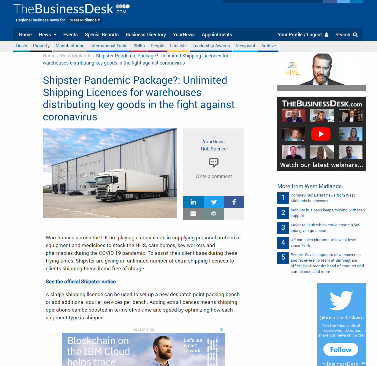 the business desk news coverage screenshot