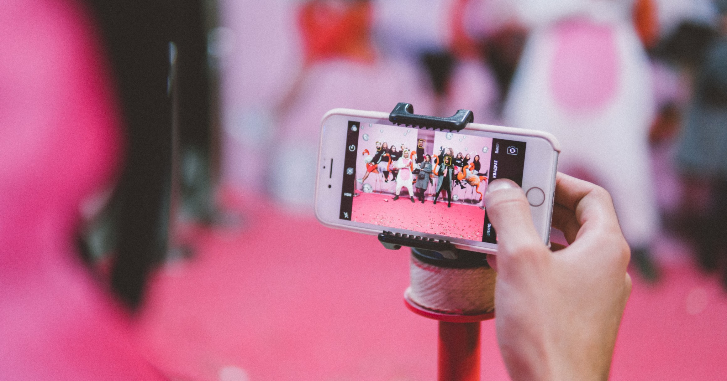 taking an instagram photo
