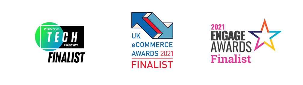 the three finalist badges