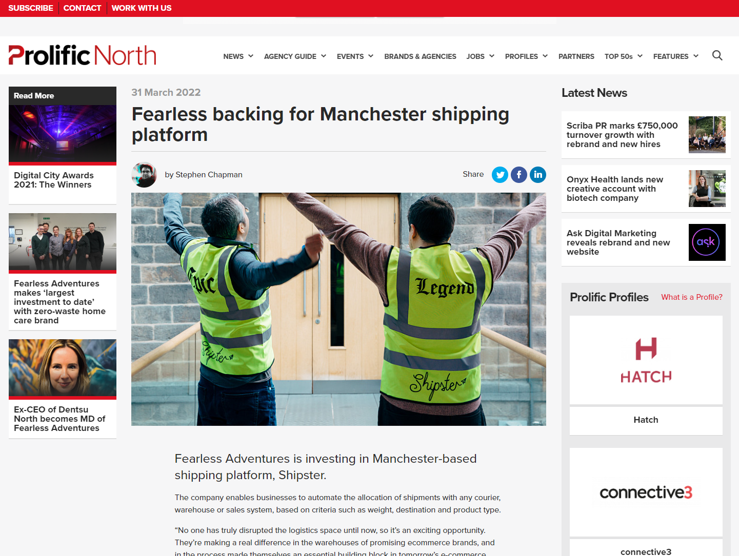 shipster prolific north article preview